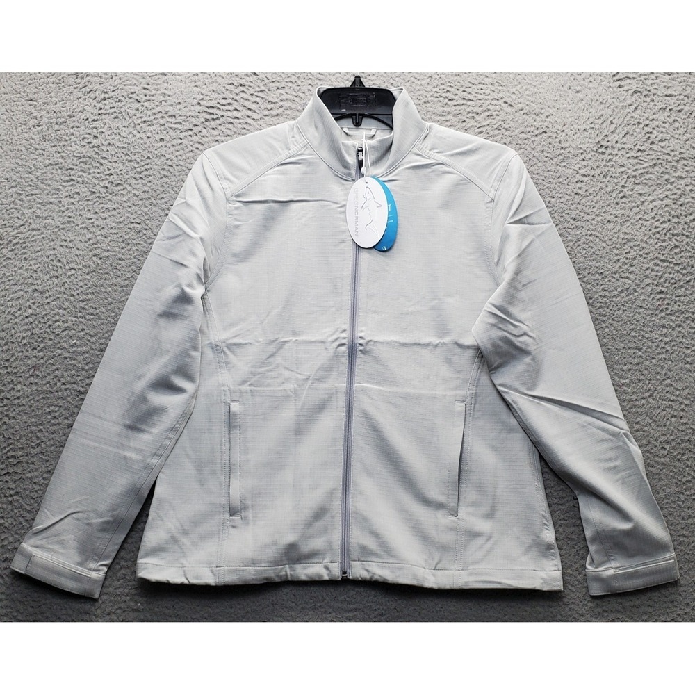 Greg Norman Golf Jacket Womens L Gray Performance Water Repellent UV Protection